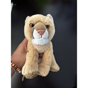 Wild Republic Mountain Lion Plush 8" Stuffed Animal Toy Tan Cougar Big Cat